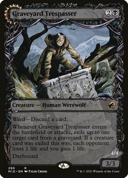 Graveyard Trespasser // Graveyard Glutton (MID-290)