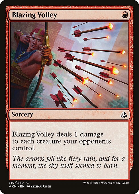 Blazing Volley (AKH-119) (Foil)