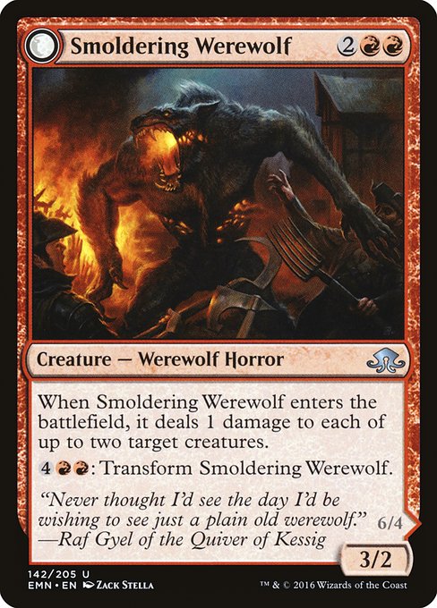 Smoldering Werewolf // Erupting Dreadwolf (EMN-142)