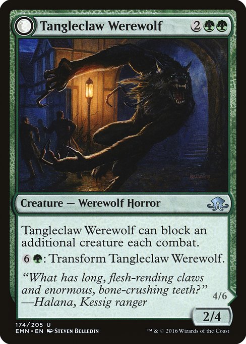 Tangleclaw Werewolf // Fibrous Entangler (EMN-174)