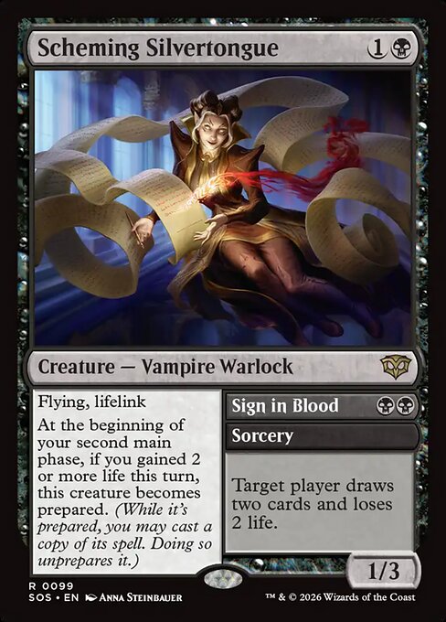 Scheming Silvertongue // Sign in Blood (SOS-99) (Foil)