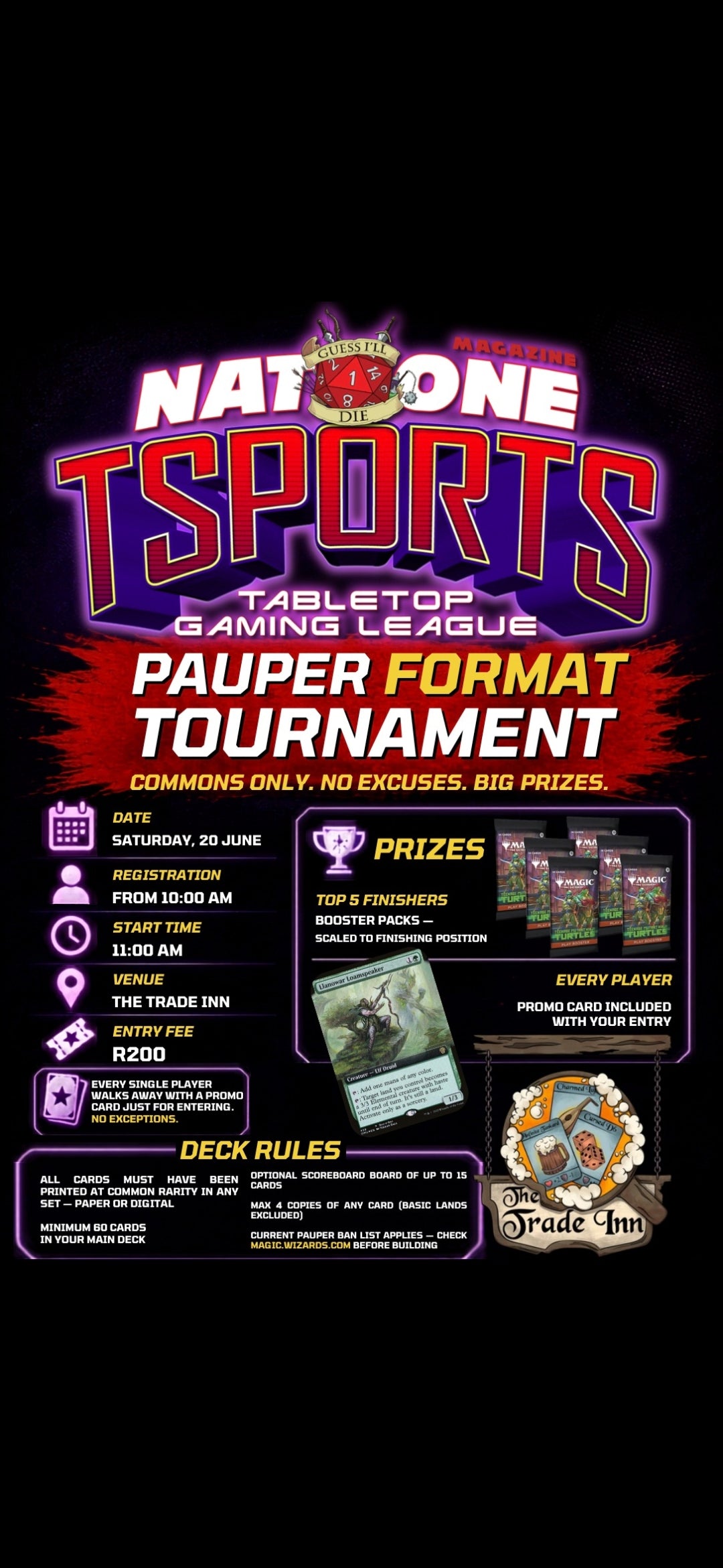 NatOne Esports Tabletop Gaming League – Pauper Tournament